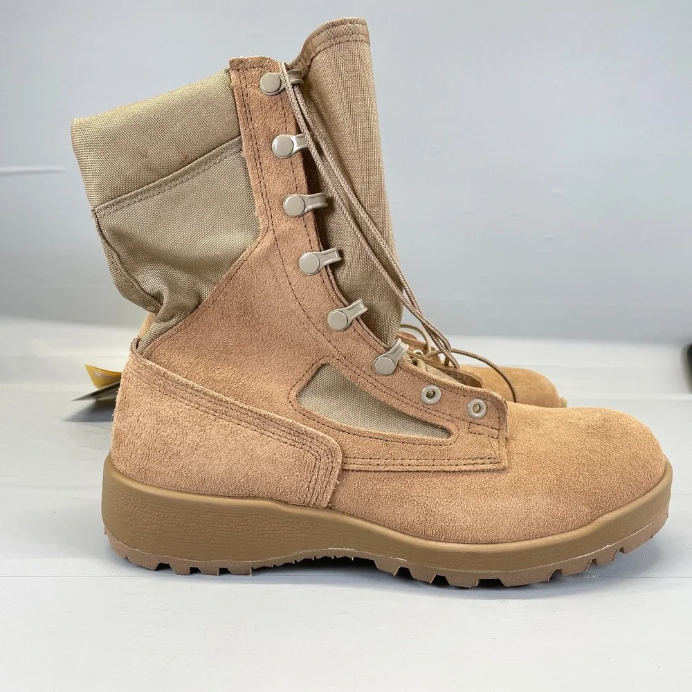 Belleville Waterproof Combat Boots Mens Size 9 R Brown Suede Vibram 390DES Army